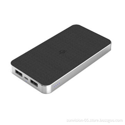 Portable power bank with Qi wireless charger, free sample on request